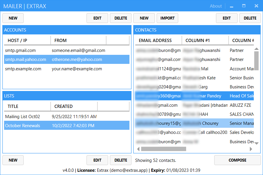 Extrax for Emails - Emails outreach software screenshot