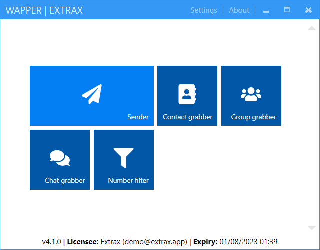 Extrax for WhatsApp - WhatsApp outreach software screenshot